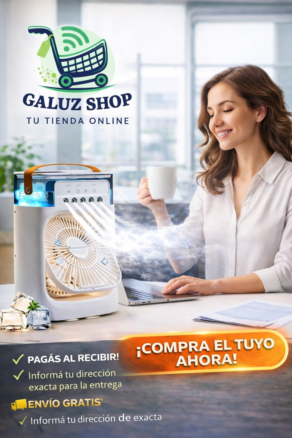 Mini Ventilador y Humificador Portátil