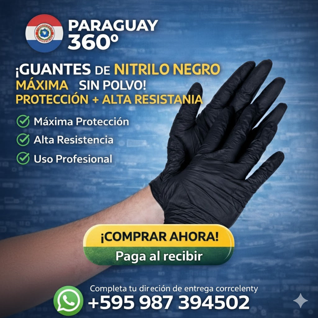 Guantes De Nitrilo Negro Sin Polvo 100 PIEZAS